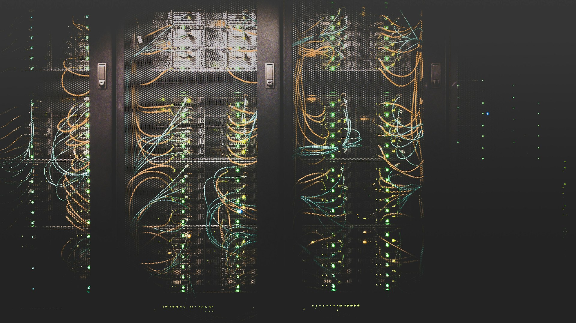 Modern datacenter infrastructure with servers and network equipment